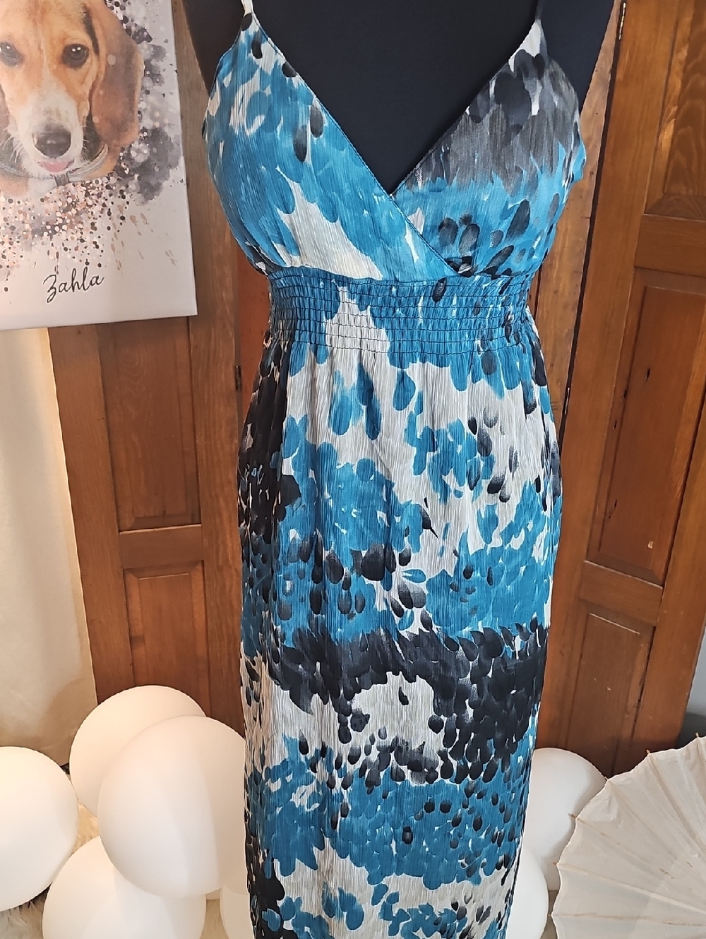 DIMRI Blue Printed Maxi Dress size L